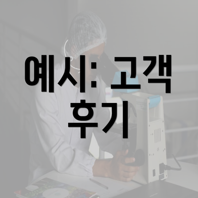 예시: 고객 후기