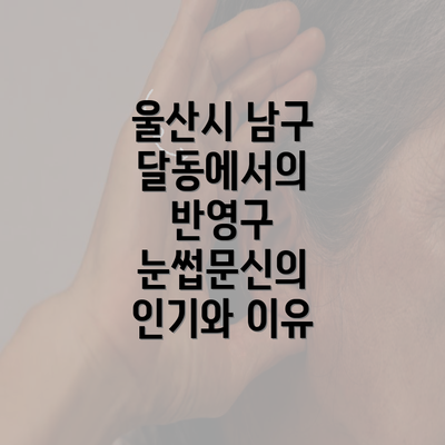 울산시 남구 달동에서의 반영구 눈썹문신의 인기와 이유