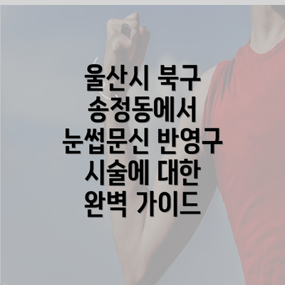 울산시 북구 송정동에서 눈썹문신 반영구 시술에 대한 완벽 가이드