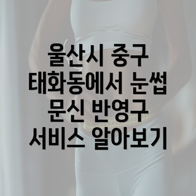 울산시 중구 태화동에서 눈썹 문신 반영구 서비스 알아보기