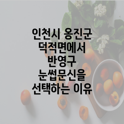 인천시 옹진군 덕적면에서 반영구 눈썹문신을 선택하는 이유