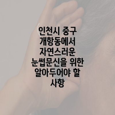 인천시 중구 개항동에서 자연스러운 눈썹문신을 위한 알아두어야 할 사항