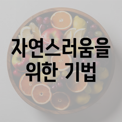 자연스러움을 위한 기법