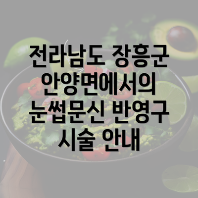 전라남도 장흥군 안양면에서의 눈썹문신 반영구 시술 안내