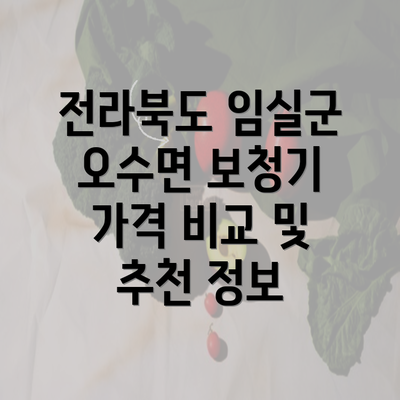 전라북도 임실군 오수면 보청기 가격 비교 및 추천 정보