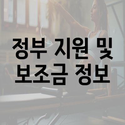 정부 지원 및 보조금 정보