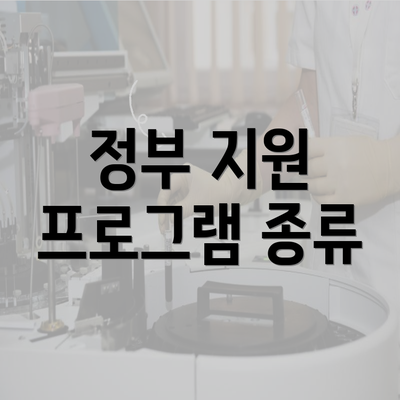 정부 지원 프로그램 종류