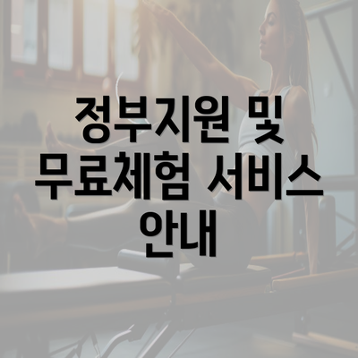 정부지원 및 무료체험 서비스 안내