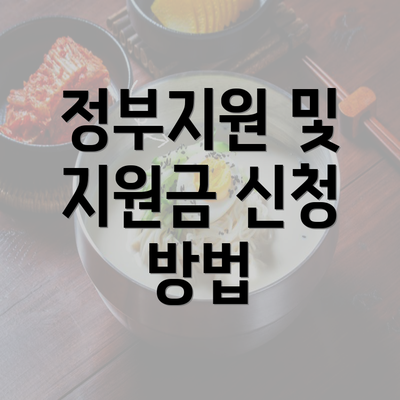 정부지원 및 지원금 신청 방법