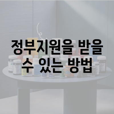 정부지원을 받을 수 있는 방법