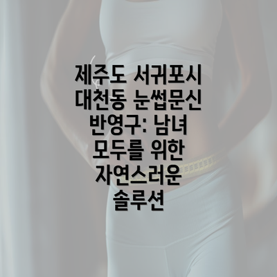 제주도 서귀포시 대천동 눈썹문신 반영구: 남녀 모두를 위한 자연스러운 솔루션