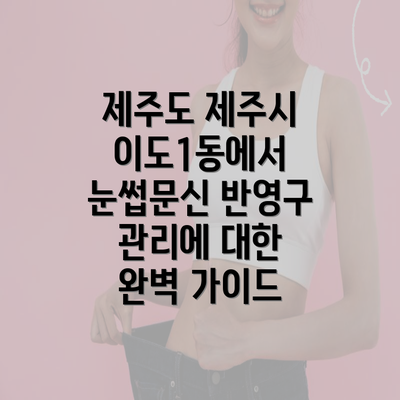 제주도 제주시 이도1동에서 눈썹문신 반영구 관리에 대한 완벽 가이드