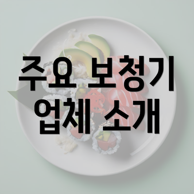 주요 보청기 업체 소개