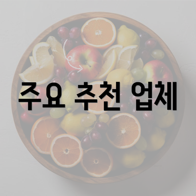 주요 추천 업체