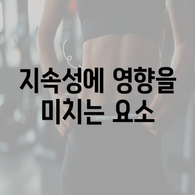 지속성에 영향을 미치는 요소