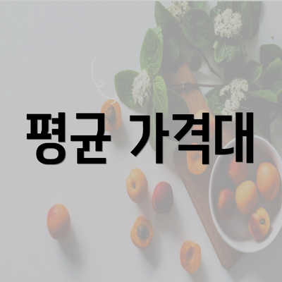 평균 가격대