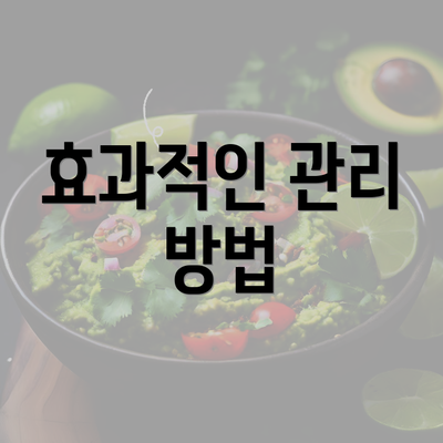 효과적인 관리 방법