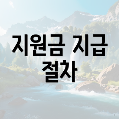 지원금 지급 절차