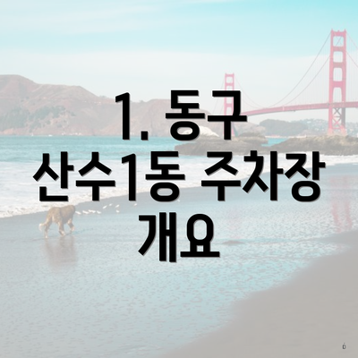 1. 동구 산수1동 주차장 개요