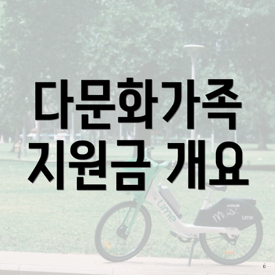 다문화가족 지원금 개요
