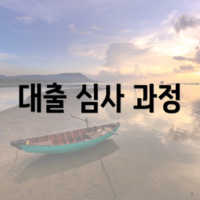 대출 심사 과정