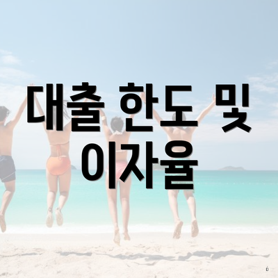 대출 한도 및 이자율