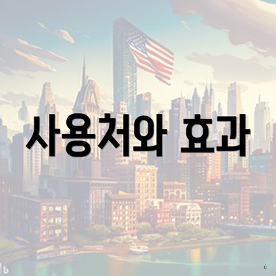 사용처와 효과