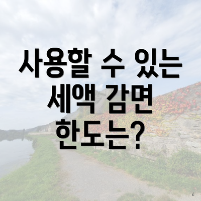 사용할 수 있는 세액 감면 한도는?