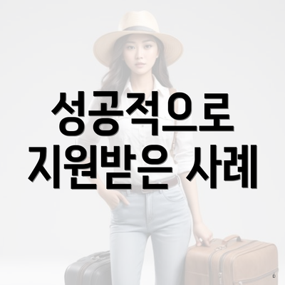 성공적으로 지원받은 사례