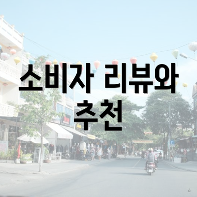 소비자 리뷰와 추천