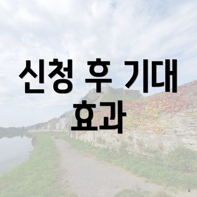 신청 후 기대 효과