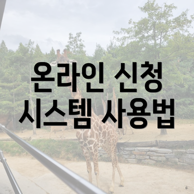 온라인 신청 시스템 사용법