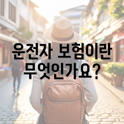 운전자 보험이란 무엇인가요?
