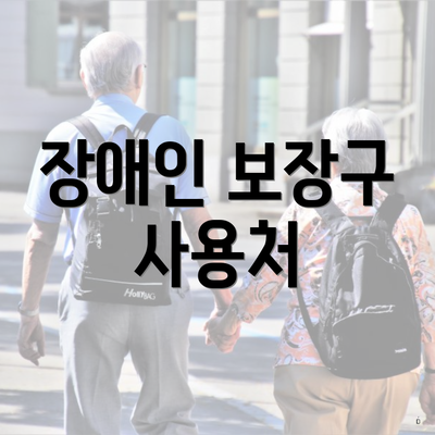 장애인 보장구 사용처