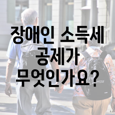 장애인 소득세 공제가 무엇인가요?