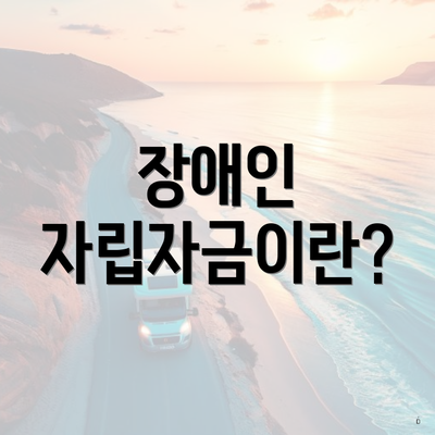 장애인 자립자금이란?