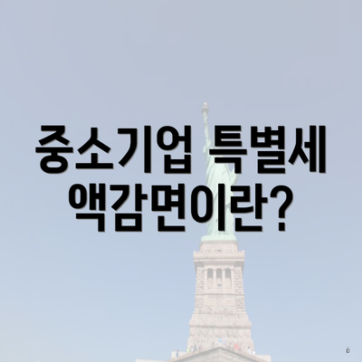 중소기업 특별세액감면이란?