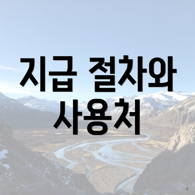 지급 절차와 사용처