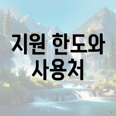 지원 한도와 사용처