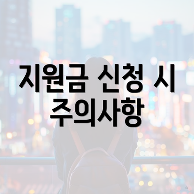 지원금 신청 시 주의사항