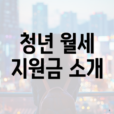 청년 월세 지원금 소개