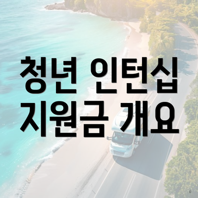 청년 인턴십 지원금 개요