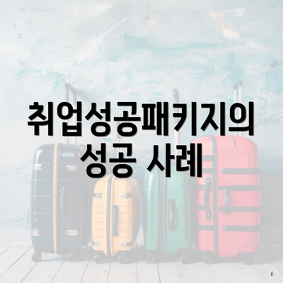 취업성공패키지의 성공 사례