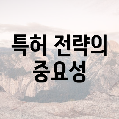 특허 전략의 중요성