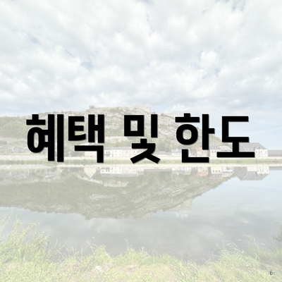 혜택 및 한도