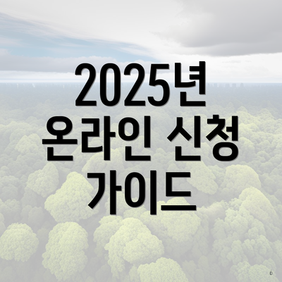 2025년 온라인 신청 가이드