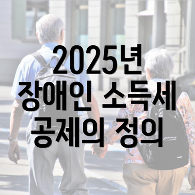 2025년 장애인 소득세 공제의 정의