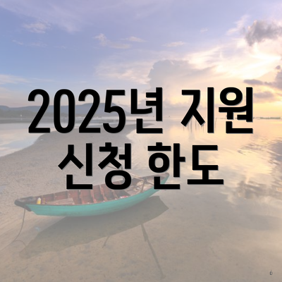 2025년 지원 신청 한도