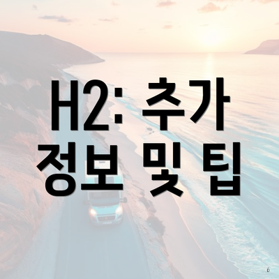 H2: 추가 정보 및 팁