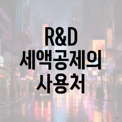 R&D 세액공제의 사용처